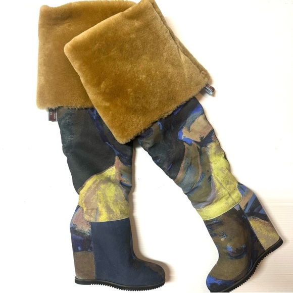 UGG X Claire Tabouret Otk Over The Knee Print Women’s Boots Size 8 - Picture 3 of 10